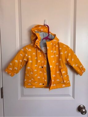 Snapper Rock Yellow Raincoat with White Semi-Circle Print